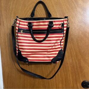 Rebecca Minkoff striped tote bag w/ crossbody strap